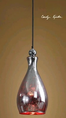 Uttermost Red Mercury Glass Sardinia 1 Light Mini Pendant - Image 1 of 3
