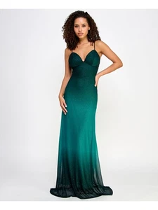 VIOLET WEEKEND Womens Green Lined Lace-up Open Back Dress Juniors 9\10 - Picture 1 of 11