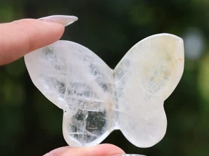 2,3" Natürlicher Klarer Quarz Butterly Kristall Butterly Schnitzen Reiki Heilung Geschenk 1 Stck. - Bild 1 von 8