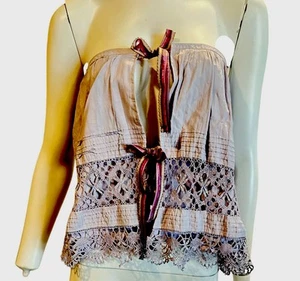 Antique Edwardian Lilac Remade Corset Cover Camisole VtgFrench Ombre Ribbon Ties - Picture 1 of 7