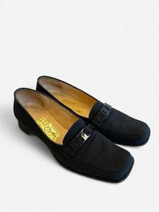 Mocasines Salvatore Ferragamo negros para mujer 7,5 ajuste estrecho - Imagen 1 de 6