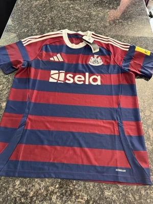 adidas Newcastle United FC 24/25 Away Authentic Jersey Mens XL Burgundy Navy - Image 1 of 4