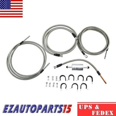 Fuel Line Kit Braided FOR 99-2003 Chevy Silverado 1500 GMC Sierra 1500, Foto 1 de 4