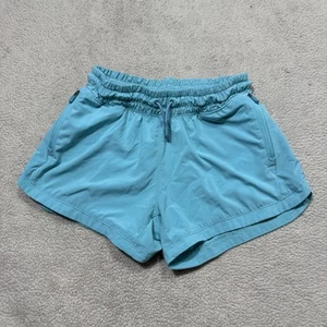 Athleta Shorts Girls Large Light Blue Zip Pocket All Play 3" Stretch Waist 22x3 - Picture 1 of 11