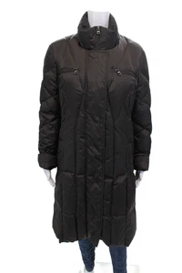 Marc New York Womens Hooded Zippered Long Winter Basic Coat Black Size XL - Picture 1 of 6