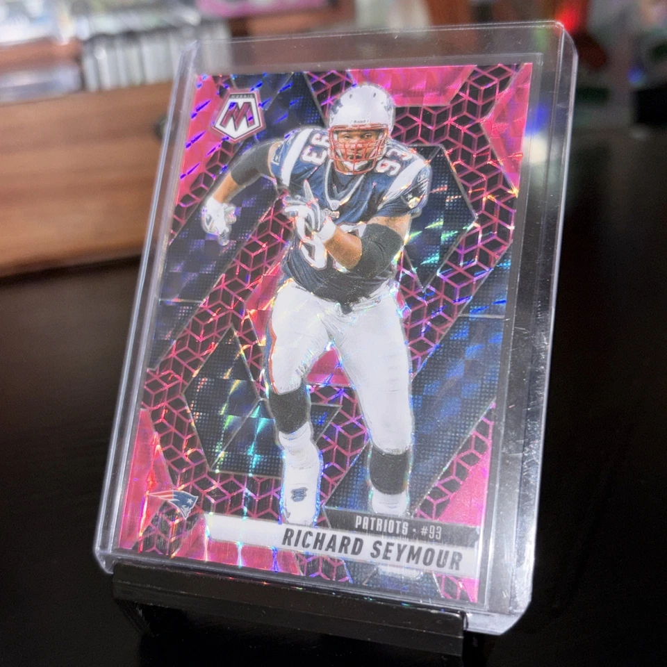 2025 Mosaic Football Neon Pink Spectris FOTL /13 Richard Seymour NE SSP Prizm - Image 1 of 4