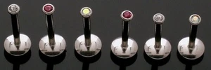 3 Stck. 16 G 8 mm/10 mm WINZIG 2 MM CZ EDELSTEIN INNENGEWINDE MONROES LABRET 3 Farben CZ - Bild 1 von 2