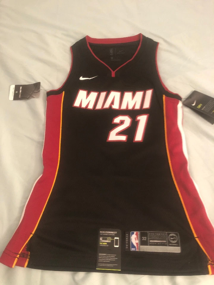 NIKE NBA MIAMI HEAT JERSEY LADO BLANCO #21 DRI-FIT NUEVO CON ETIQUETAS MUJER TALLA XS Foto 1 de 4