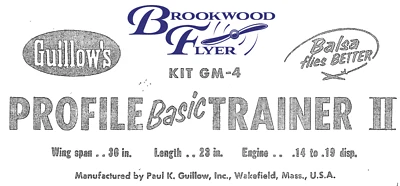 Guillows PROFILE TRAINER II PLAN to Scratch-Build a 30" Span UC Model Airplane  - Image 1 of 4
