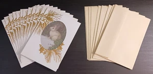 CLEO Bunny Coniglio Finestra Vintage Cartoline di Natale 10pz con Buste in Lamina Oro  - Foto 1 di 9