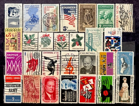 US STAMPS, 28 Different Mix Condition Year 1964-65 (2645)F Cover