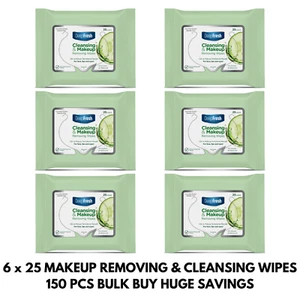 Deep Fresh Makeup Remover Wipes 6x25 | Cucumber | 0% Alcohol | Face & Eyes - Picture 1 of 2