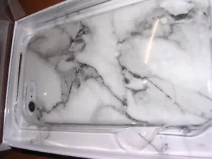 IPHONE 8/7/6 SOFT SILICONE PHONE CASE PROTECTOR WHITE MARBLE PRINT BRAND NEW - Picture 1 of 1