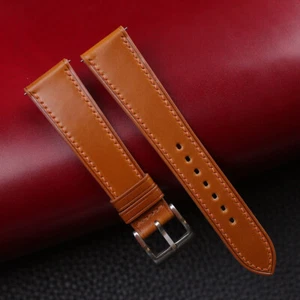 Cognac Shell Cordovan Leather Watch Strap Band 18mm 20mm 22mm - Picture 1 of 12