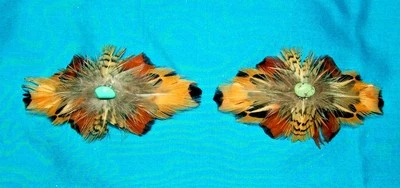 Juego 2 Correas Med Plumas de Faisán y Turquesa ENVÍO GRATUITO MBS12 Foto 1 de 4