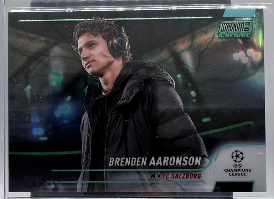 BRENDEN AARONSON 2021-22 Stadium Club Chrome AQUA GREEN ELECTRIC CHARGE /199 USA - Image 1 of 3