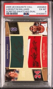 2005 UD Exquisite Andrew Bogut Marvin Williams Dual Script Swatch Auto /5 PSA 6 - Picture 1 of 2
