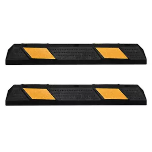 36" Rubber Curb Parking Block Car RV Trailer Wheel Stopper Stop Aid 2 Packs - Picture 1 of 9