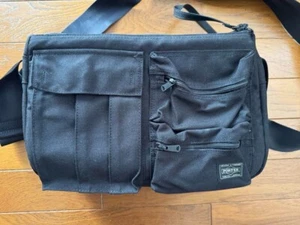 Porter Camera Bag Shoulder Yoshida  canvas material  pocket color black used - Picture 1 of 6