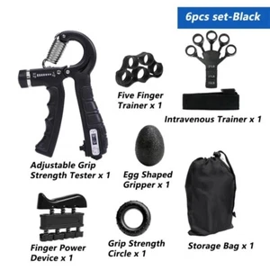 5-60Kg Adjustable Hand Grip Strength Power 6 Pcs Trainer Gripper Strengthener - Picture 1 of 1