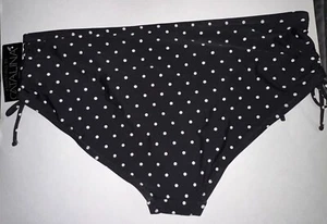 1X CATALINA Swimsuit Ruched Mid-Rise BIKINI BOTTOMS Polka Dot FULL COVERAGE NEW! - Picture 1 of 4