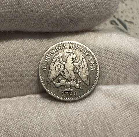 1880 Ho A MEXICO 5 CENTAVOS SILVER HERMOSILLO KM-398.6 - COMBINED SHIPPING B2184 Cover