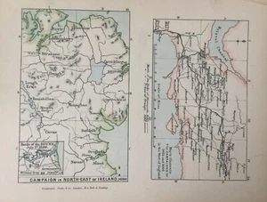 Antique Map Dated Campaign In North East Ireland In 1690 Europe Print 1905 - Picture 1 of 4