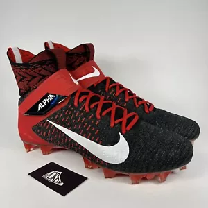 Nike Alpha Menace Elite 2 Flyknit Black Red BV2077-009 Football Cleats Size 15 - Picture 1 of 9
