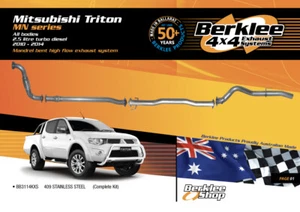 Fits Mitsubishi Triton MN 2.5L TD Turbo Back High Flow Exhaust Stainless Steel - Picture 1 of 10