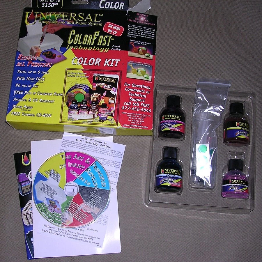 Universal Refill Color Kit for Inkjet Printer Cartridges (96 mls ink) INK SEALED - Image 1 of 4