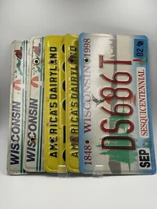 KONVOLUT 5 WISCONSIN STATE NUMMERNSCHILDER SEHR GUTER ZUSTAND SAMMLER - Bild 1 von 6