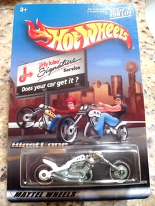 HOT WHEELS JIFFY LUBE SIGNATURE SERVICE WHITE BLAST LANE MOTORCYCLE - Picture 1 of 3