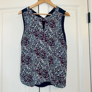 41 Hawthorn Navy Floral Blouse Size M Sleeveless - Picture 1 of 5