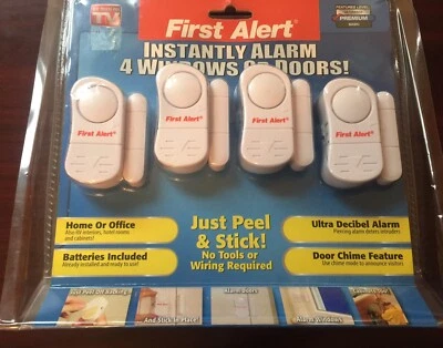 First Alert Instant Alarm For 4 Windows or Doors Peel and Stick As Seen on TV - Image 1 of 2