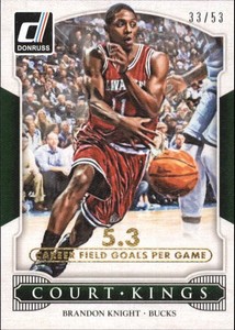 2014-15 Donruss Court Kings Stat Line Career Bucks Card #45 Brandon Knight /53