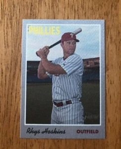 2019 Topps Heritage Cloth Sticker #12 Rhys Hoskins SP Philadelphia Phillies - Bild 1 von 2