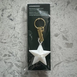 Starbucks Reusable Hot Cup Lid Stopper Star Keychain New Holiday 2024 - Picture 1 of 3