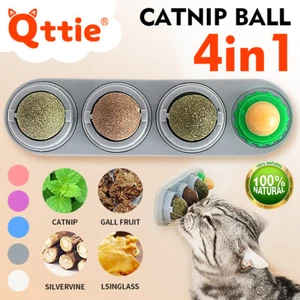 1/2Pcs Cat Toy Catnip Ball Lick Solid Nutrition Ball Help Digestion Wall Laser - Picture 1 of 14
