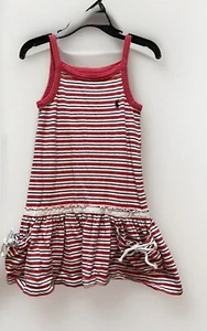 Polo Ralph Lauren Girls Dress 4T Cotton Red White And Blue - Picture 1 of 5