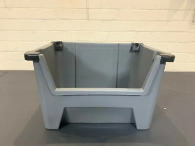 Plastic Storage Boxes Bins Grey Nestable Order Picking Scooped Front Stackable