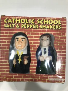 OLD SCHOOL CATHOLIC SCHOOL SALT and PEPPER SHAKER SET - Picture 1 of 12