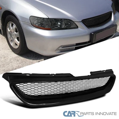Fits 98-02 Honda Accord 2Dr Coupe Black ABS Front Mesh Style Hood Grill Grille - Image 1 of 4