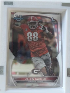 2022 Bowman University Chrome #37 Jalen Carter Green Refractor #/99 - Bild 1 von 2