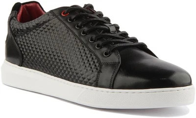 JUSTINREESS ENGLAND Prince Hombre Zapatos Piel Casuales en Negro Talla UK 6-12 - Imagen 1 de 4