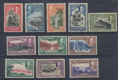 Estampillas de Ceilán 1935 SG368/78 como nuevas + CV usadas 78,1 GBP Foto 1 de 2