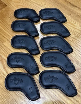 [MAGNETIC] Callaway Iron Head Cover 10 Pcs 3-P, A, S (Black & Red Stitches) - Image 1 of 2