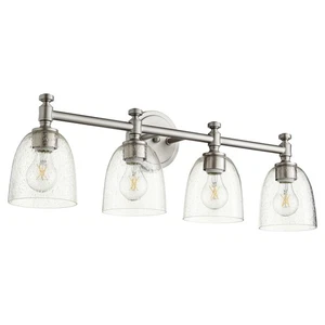 Quorum Rossington 4-Light 9" Bathroom Vanity Light in Satin Nickel with - Picture 1 of 1