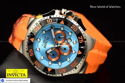 Reloj Invicta EXCURSION 50mm Cronógrafo SS Correa Silicona Tono NARANJA Para Hombre Foto 1 de 4
