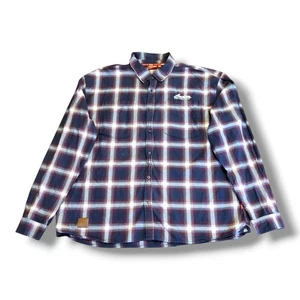 Camisa Indian Motorcycle de franela a cuadros manga larga con botones para hombre talla 2XL  - Imagen 1 de 13