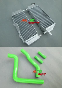 for 2005 2006 2007 Kawasaki KX250 KX 250 Aluminum Radiator & Silicone Hose Green - Foto 1 di 6